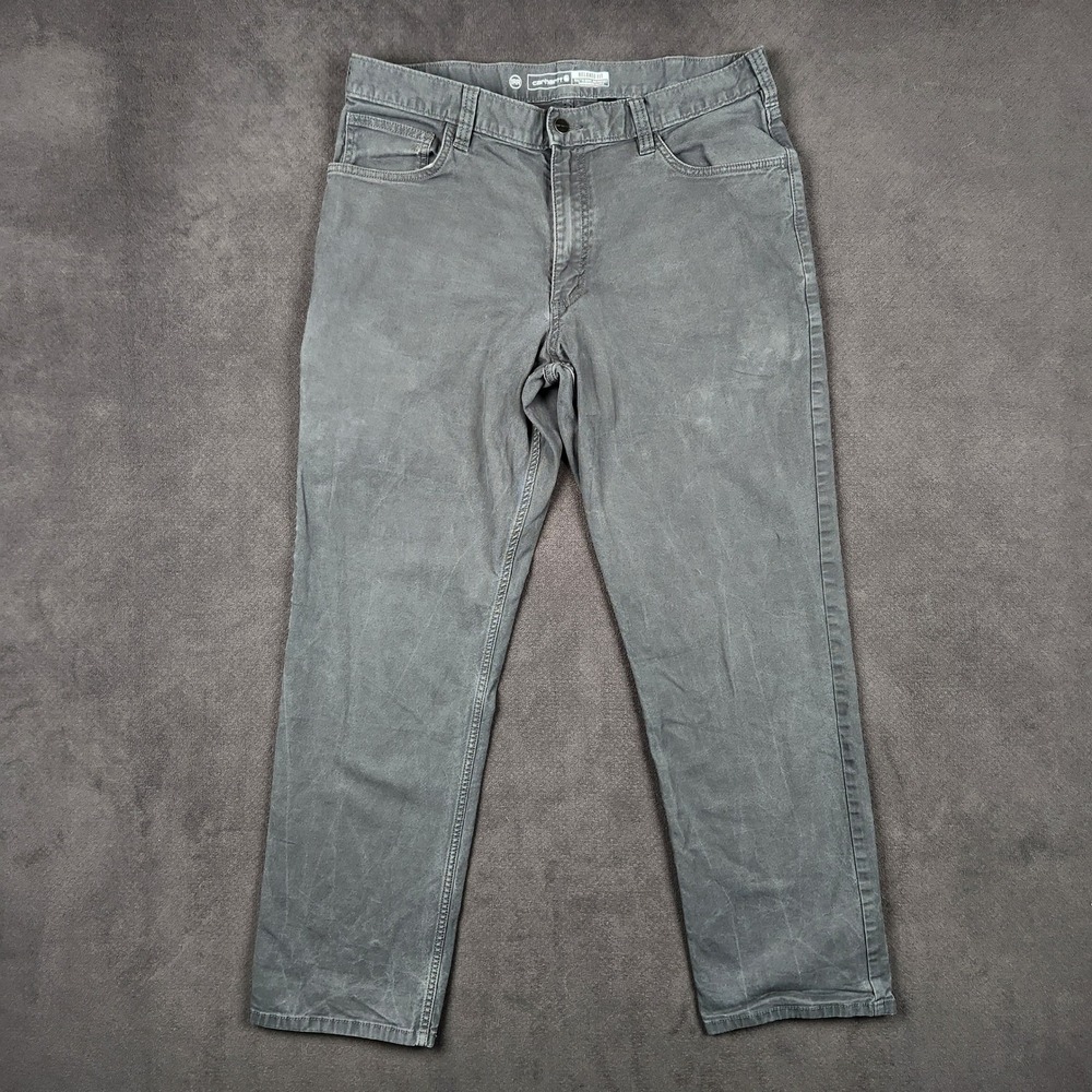 Carhartt Work Pants Mens 36x32 Gray Rugged Flex Relaxed Fit Canvas